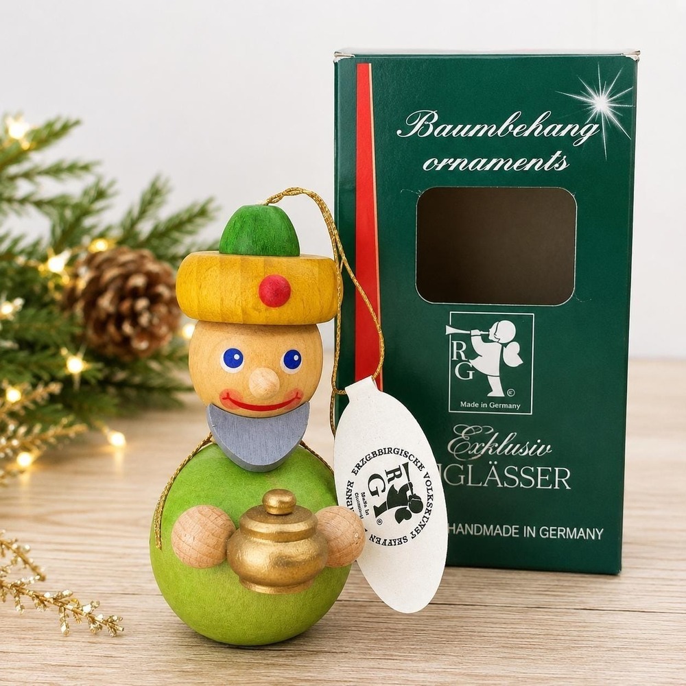 Richard Glasser German Wooden Christmas Ornament Seiffen Handmade w/ Box